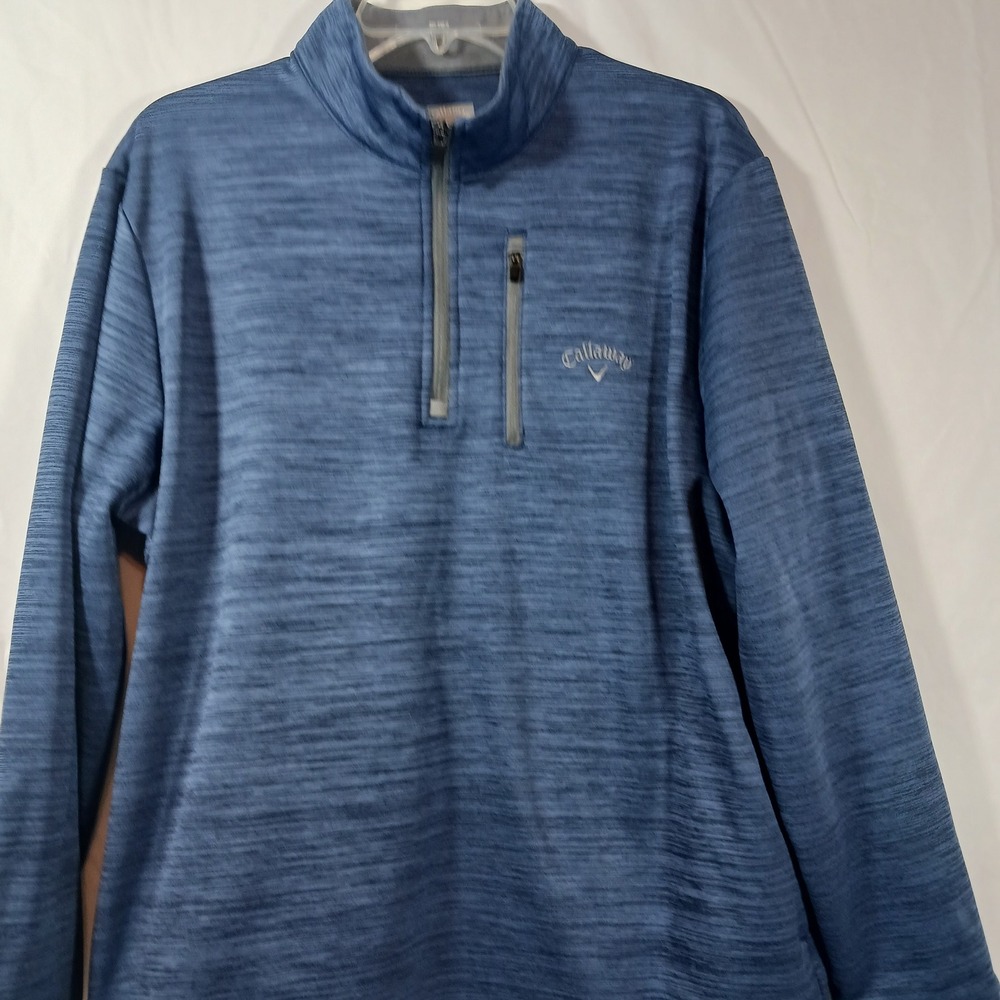 Callaway Pullover Mens Medium Blue Excellent Quarter Zip Space Dye Heathered